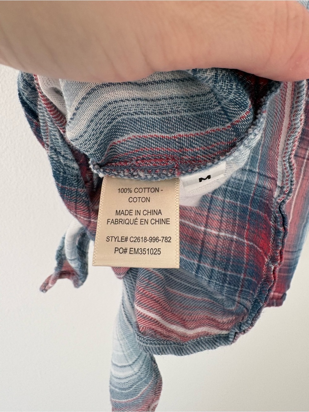 Cloth & Stone Plaid Sleeveless Tie Front Button Down Tank Sunglow Indigo Medium - Picture 10 of 10